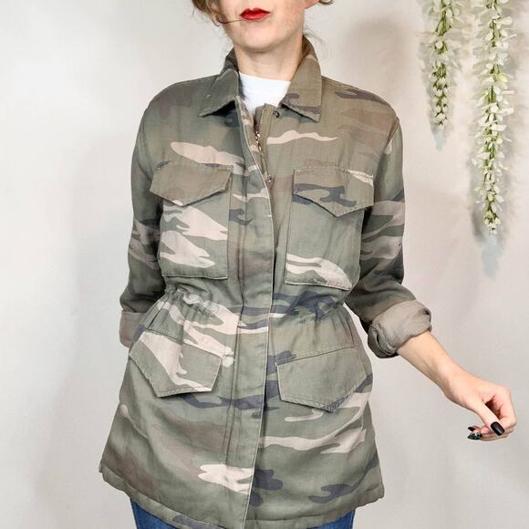 NWT RAILS Whitaker Sage Camo jacket faux shearling lining utility cargo - Picture 11 of 12